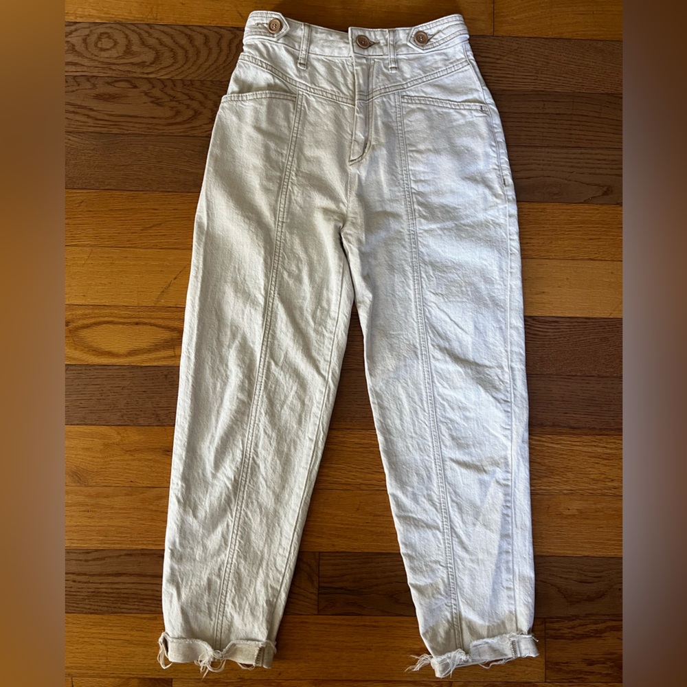 Free People | high rise white pants
